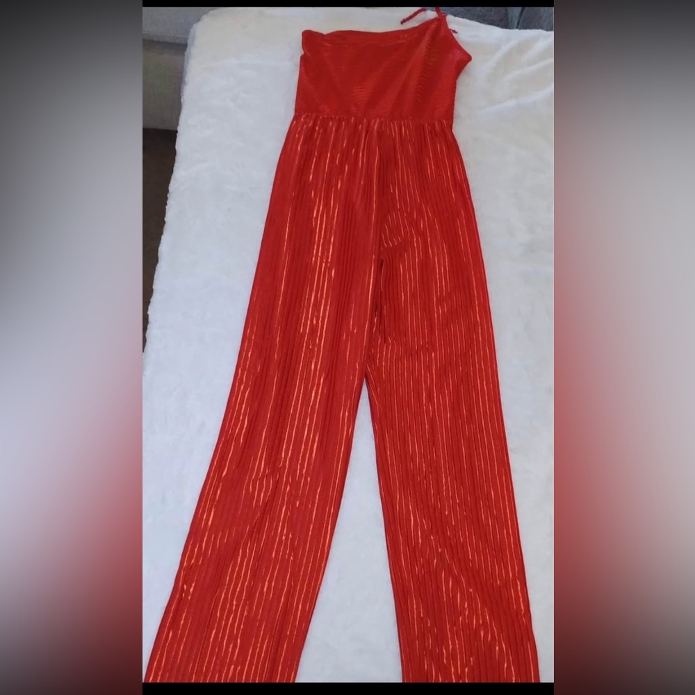 Vintage Frederick's of Hollywood Vibrant Orange one shoulder Jumpsuit